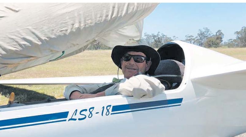 Allan Barnes in his glider